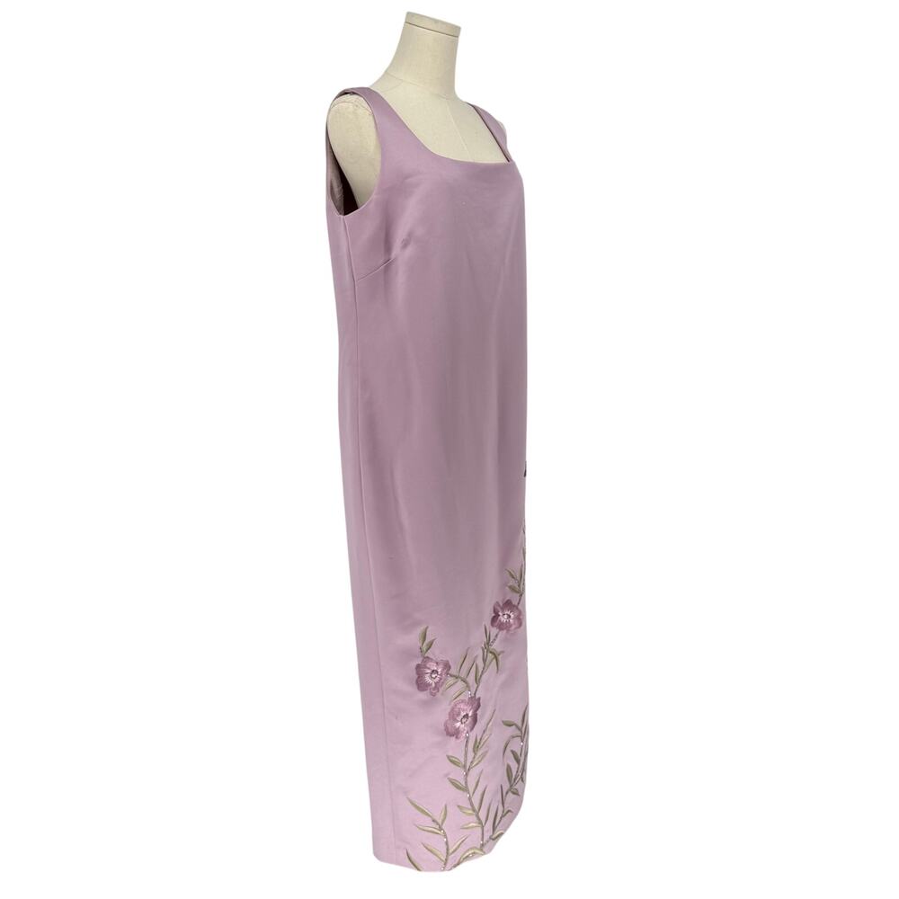 Y2K Vintage Maggy London Embroidered Maxi Dress Fairy Cottage Lavendar Floral 14 - Picture 2 of 14